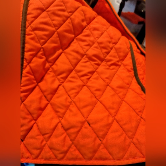 John Partridge chocolate Brown and Orange quilted full zip up comfy coat Jacket - Picture 14 of 16